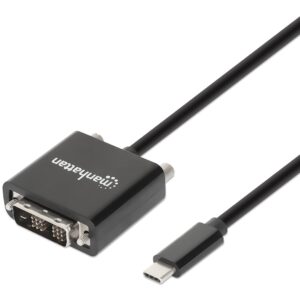 Cavo Adattatore USB-C&trade; Maschio a DVI Maschio 2m Nero MANHATTAN