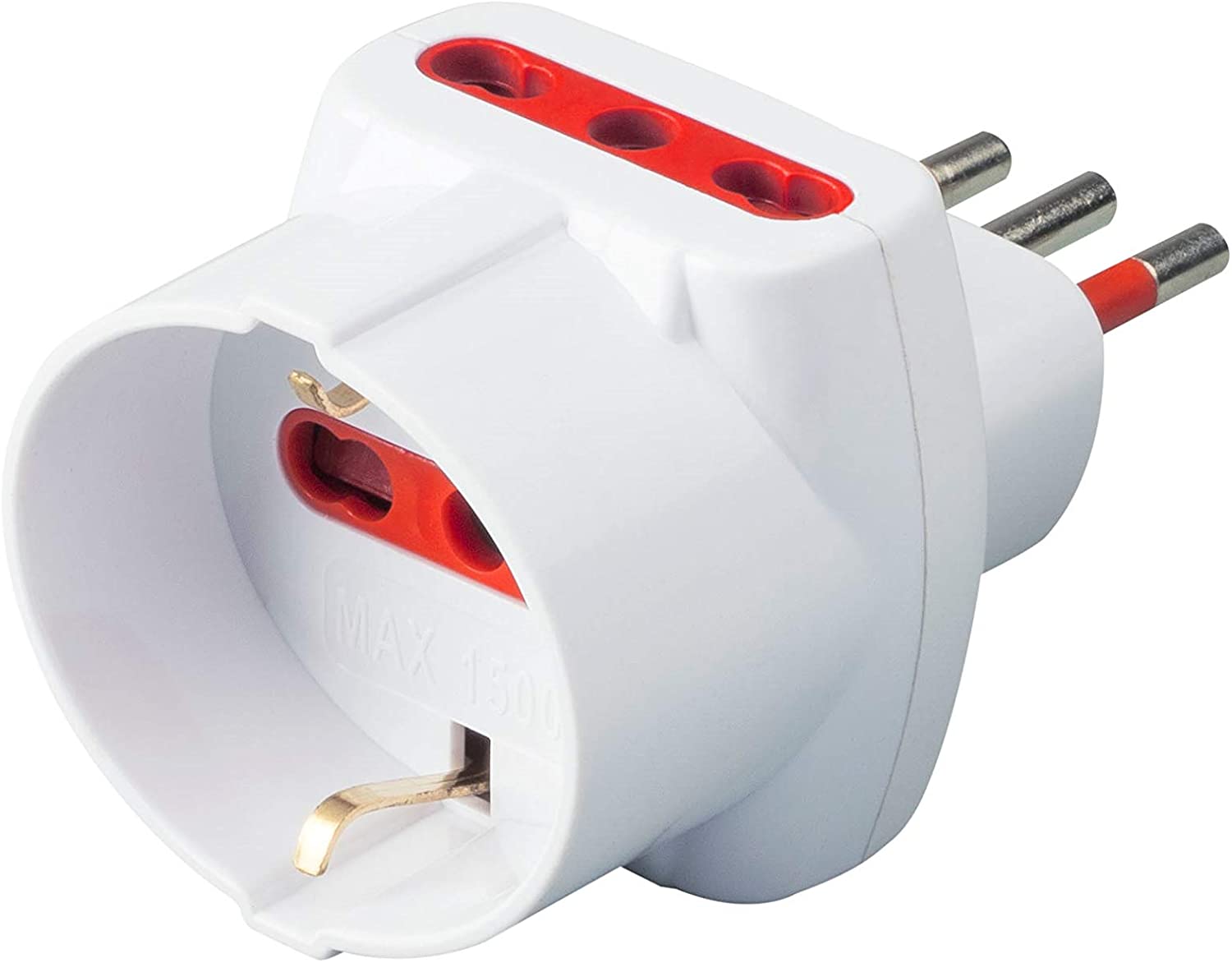 Adattatore Triplo Spina 2P+T Presa Bipasso 2P+T con Schuko ROSI