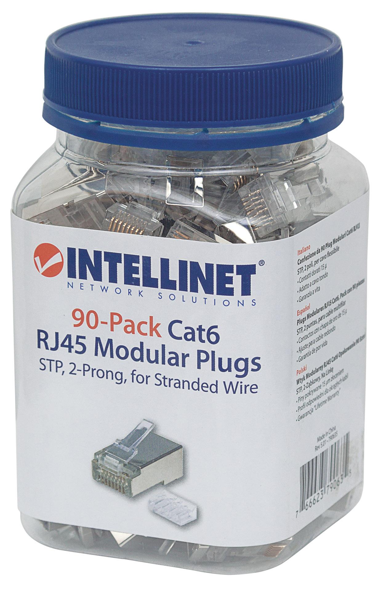Confezione da 90 Plug Modulari Cat6 RJ45 STP INTELLINET
