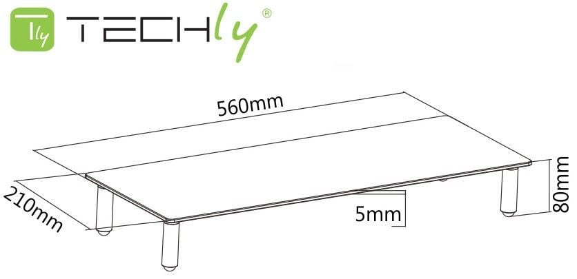 Ripiano Universale in Vetro Trasparente per Monitor Laptop Notebook TECHLY - immagine 3