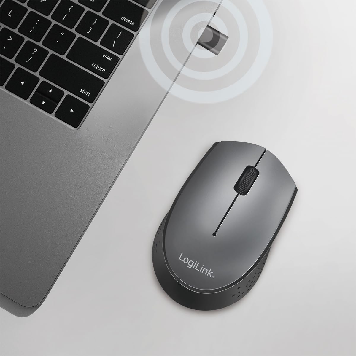 Mouse Ottico Wireless Ricevitore USB-C 1200dpi Nero LOGILINK - immagine 3