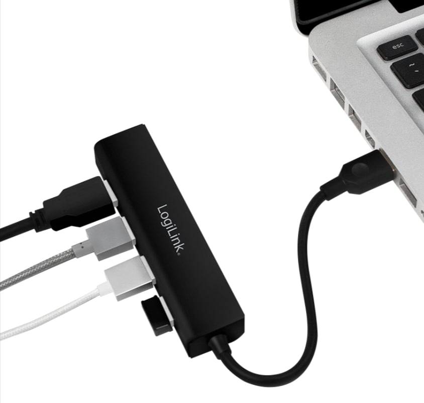 Hub USB3.0 4 Porte Nero LOGILINK - immagine 3