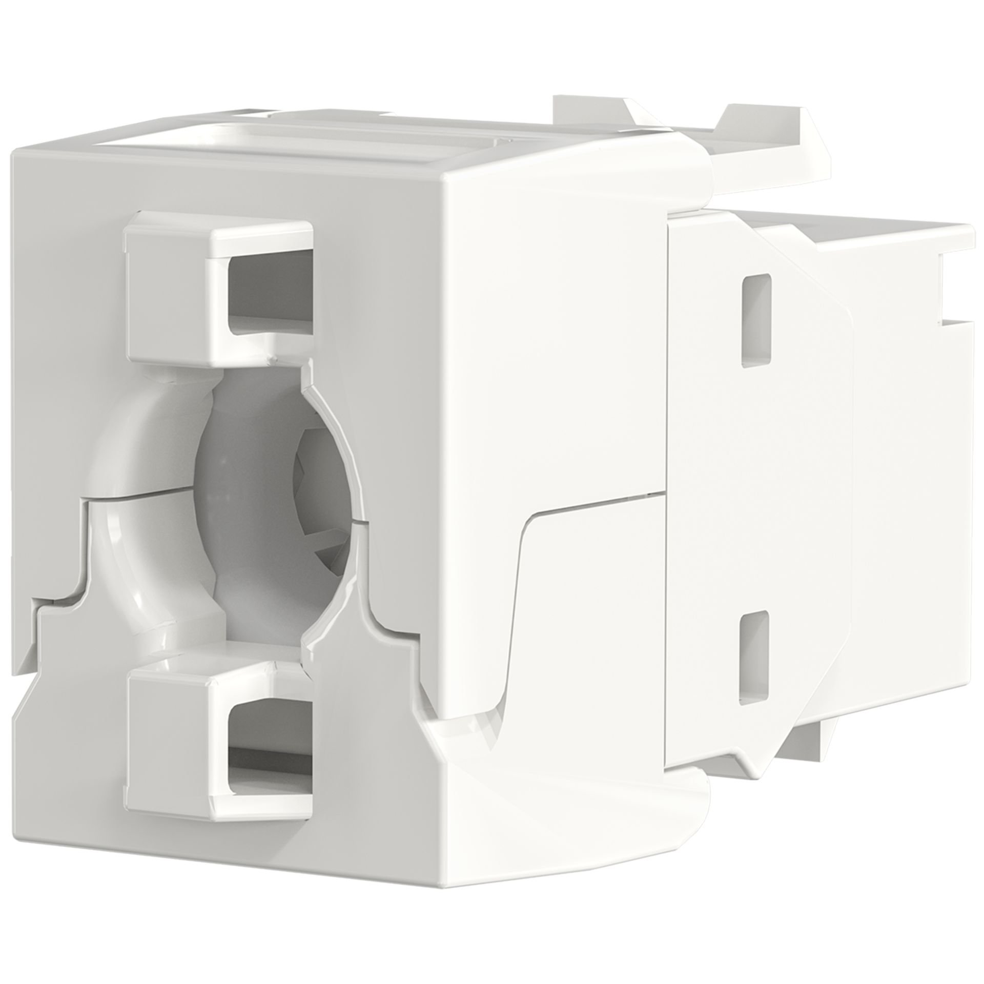 Frutto Keystone Cat.6A UTP Bianco con tappo antipolvere OEM - immagine 2