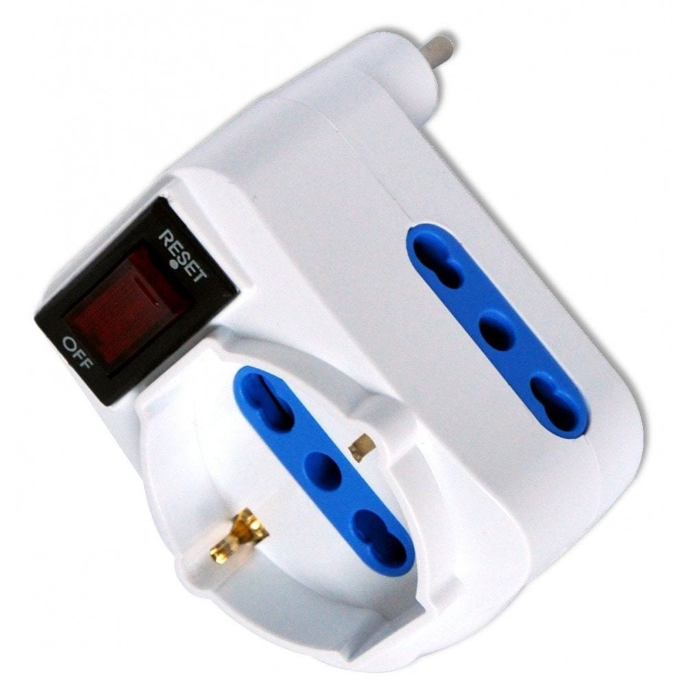 Adattatore Compatto con 2 Prese Bipasso e 1 Bipasso/Schuko Spina 10A TECHLY - immagine 3