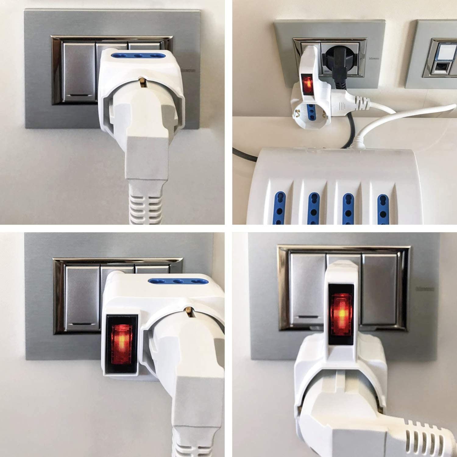 Adattatore con 2 Prese Bipasso e 1 Bipasso/Schuko con Spina 16A TECHLY - immagine 3