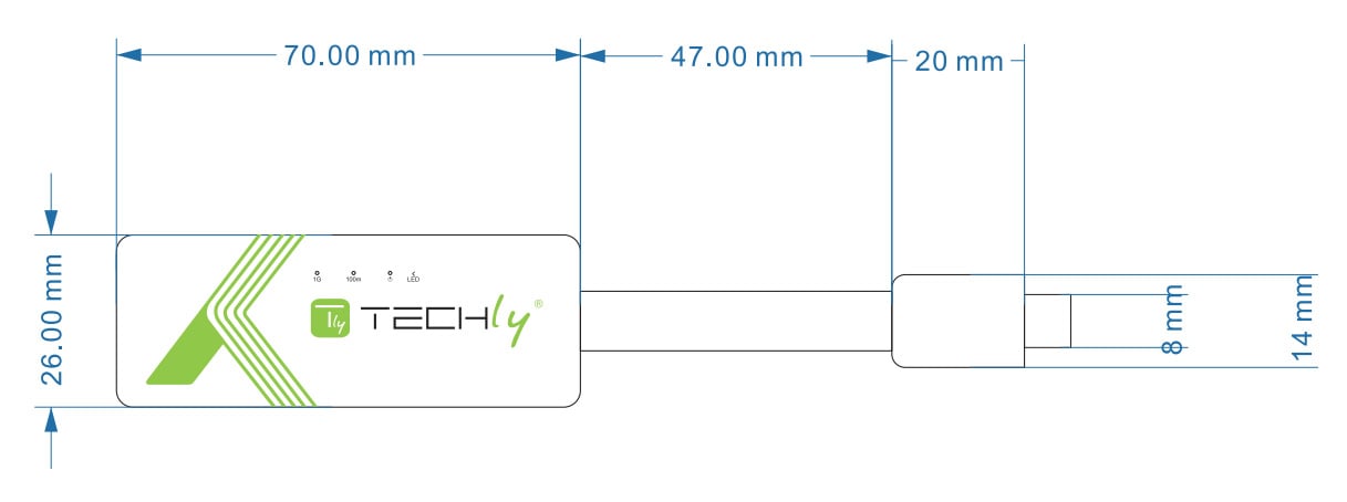 Adattatore Convertitore USB-C™ Ethernet Gigabit RJ45 Lan TECHLY - immagine 3