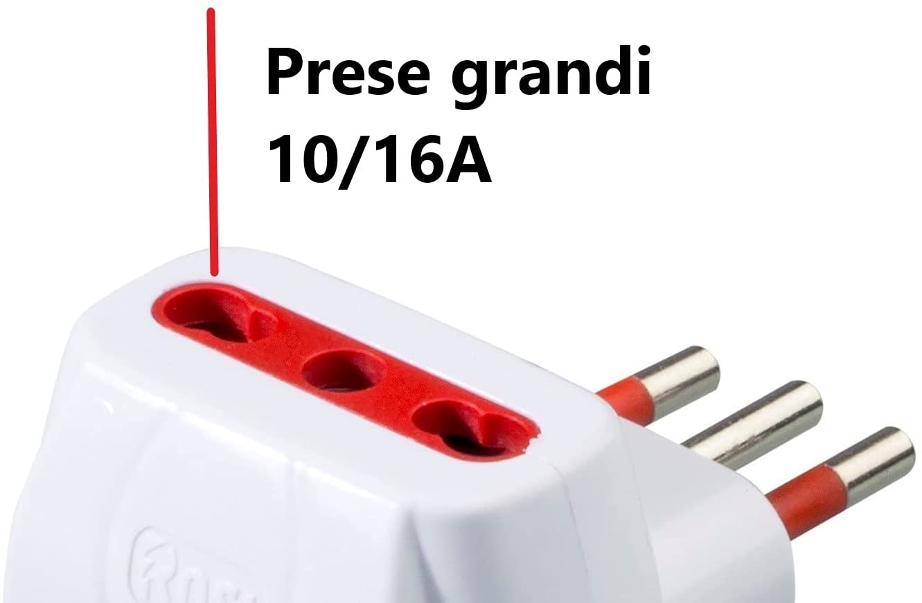 Adattatore Triplo Spina 2P+T Presa Bipasso 2P+T ROSI - immagine 3