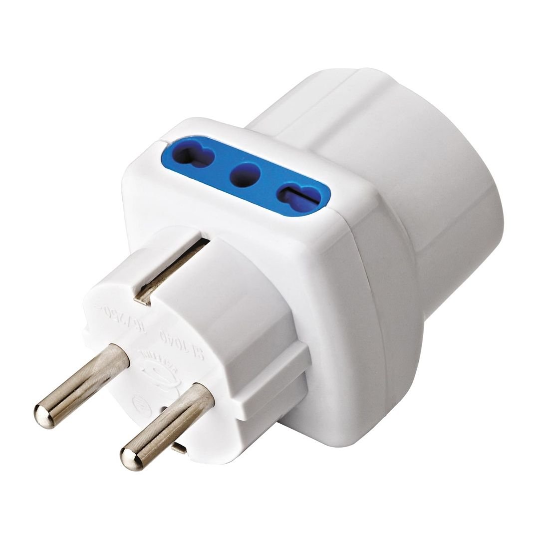 Adattatore Triplo Spina Schuko a Prese Bipasso con Schuko Bianco TECHLY - immagine 3