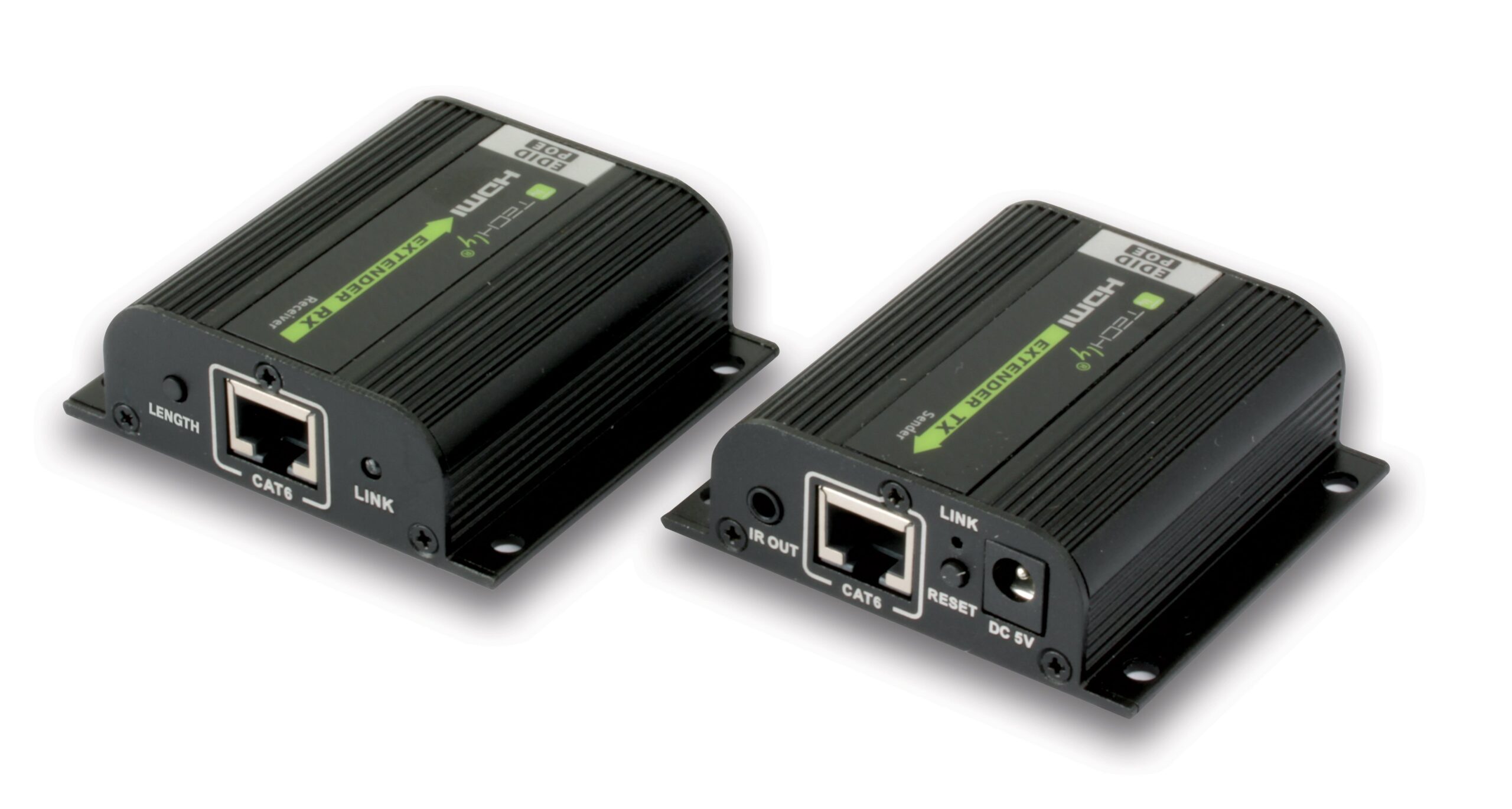 Amplificatore Extender HDMI Full HD 3D POE su cavo Cat.6/6A/7 40m con EDID ed IR TECHLY - immagine 3