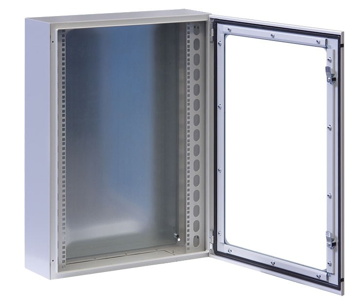 Armadio Rack 19'' a muro 17U grigio IP65 porta vetro prof. 200mm TECHLY PROFESSIONAL - immagine 3