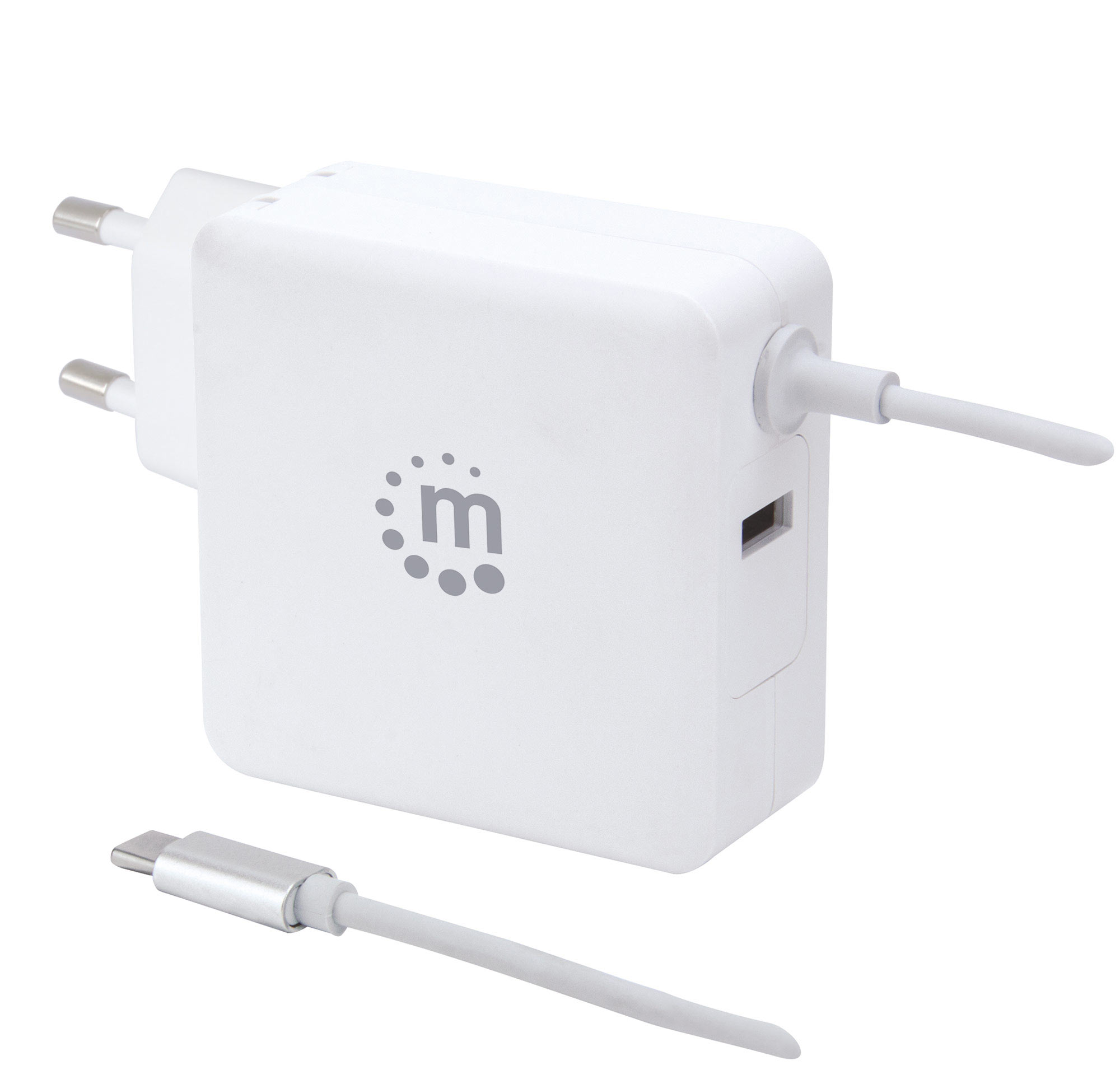 Alimentatore 60W USB con Cavo USB-C Bianco MANHATTAN - immagine 3