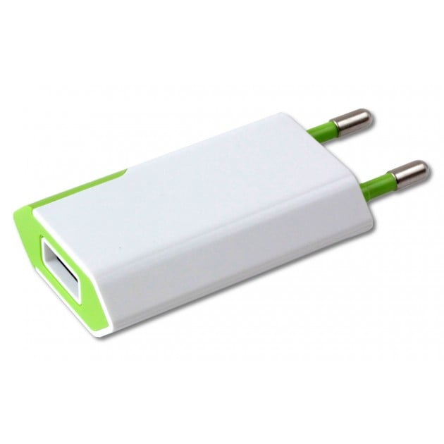 Caricatore USB 1A Compatto Spina Europea Bianco/Verde TECHLY - immagine 3
