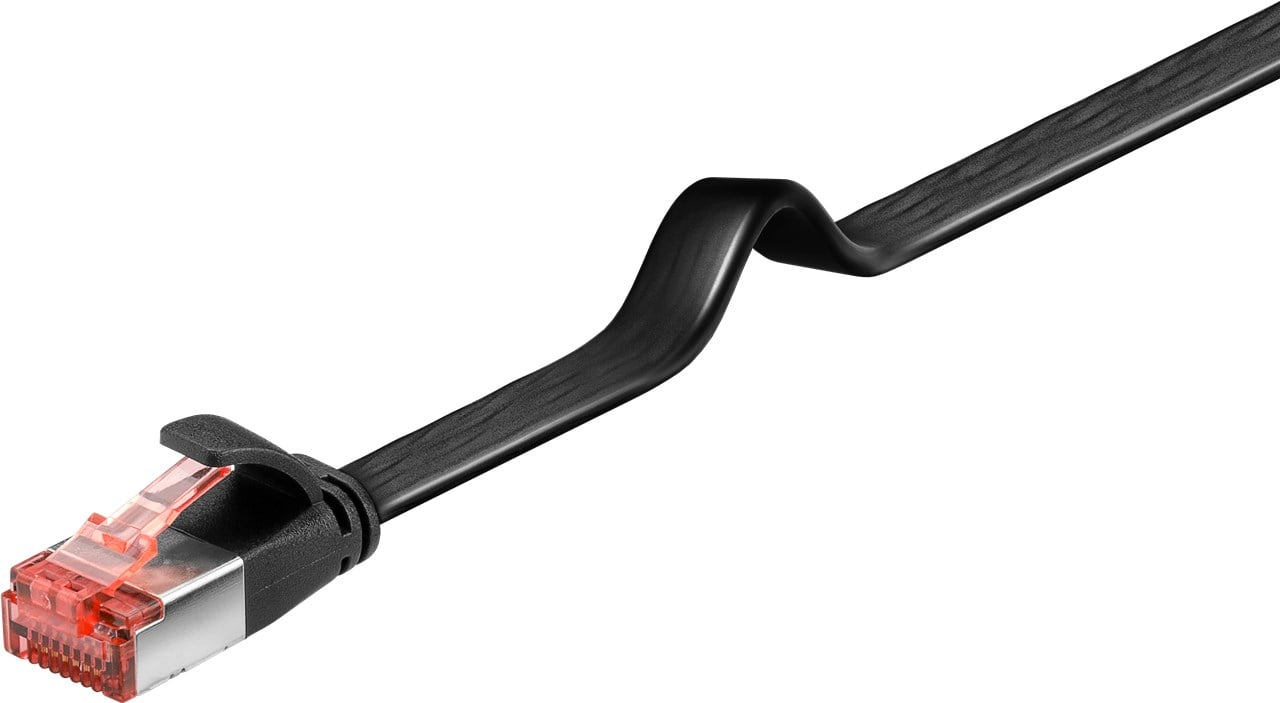 Cavo di Rete Patch Piatto in Rame Cat.6 U/FTP 3,0m Nero GOOBAY - immagine 3