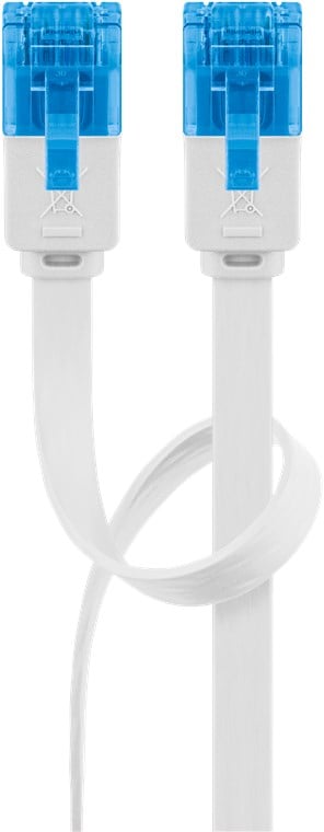 Cavo di Rete Patch Piatto in Rame Cat.6A UTP 10m Bianco GOOBAY - immagine 2