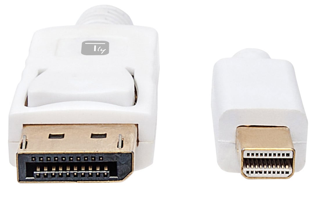 Cavo Mini DisplayPort Maschio a DisplayPort Maschio 4K 60Hz 2m Bianco TECHLY - immagine 2