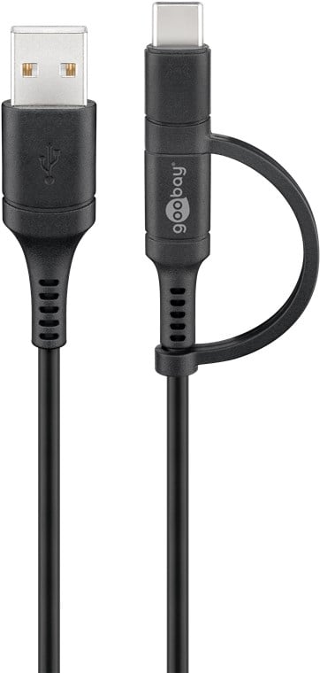 Cavo USB A / Micro B con Adattatore USB-C GOOBAY - immagine 2