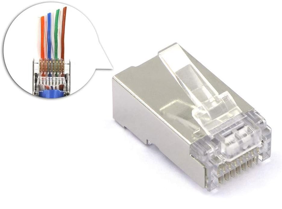 Confezione 50 plug modulari RJ45 passanti Cat5e FastCrimp INTELLINET - immagine 4