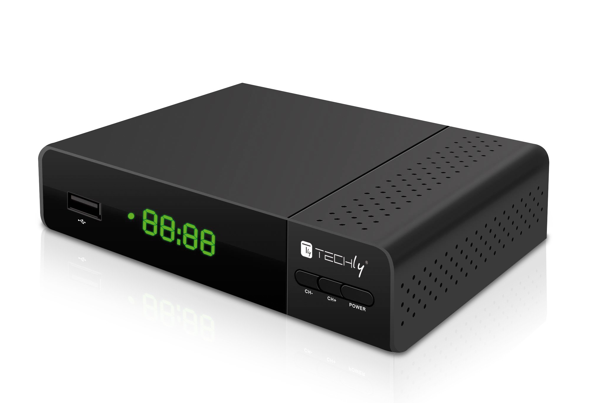Decoder Ricevitore Digitale Terrestre DVB-T/T2 H.265 HEVC 10bit con Display e Telecomando Universale 2 in 1 TECHLY - immagine 3