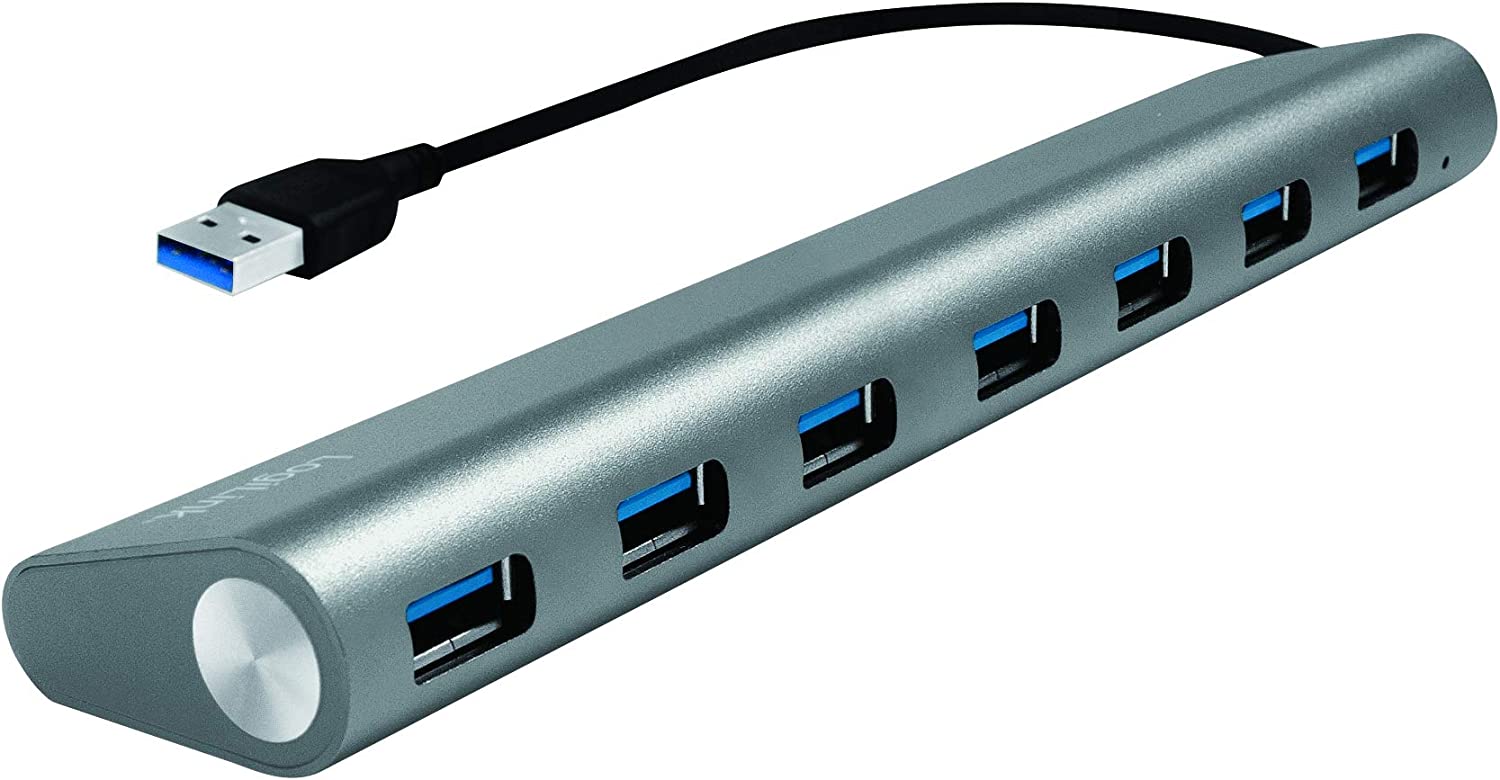 Hub USB 3.0 SuperSpeed 7 porte Alluminio Silver LOGILINK - immagine 3