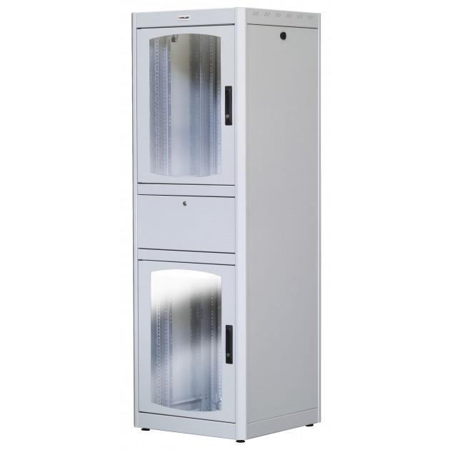 Armadio Rack 19'' 600x800 38U con Ripiano Tastiera Grigio INTELLINET - immagine 3