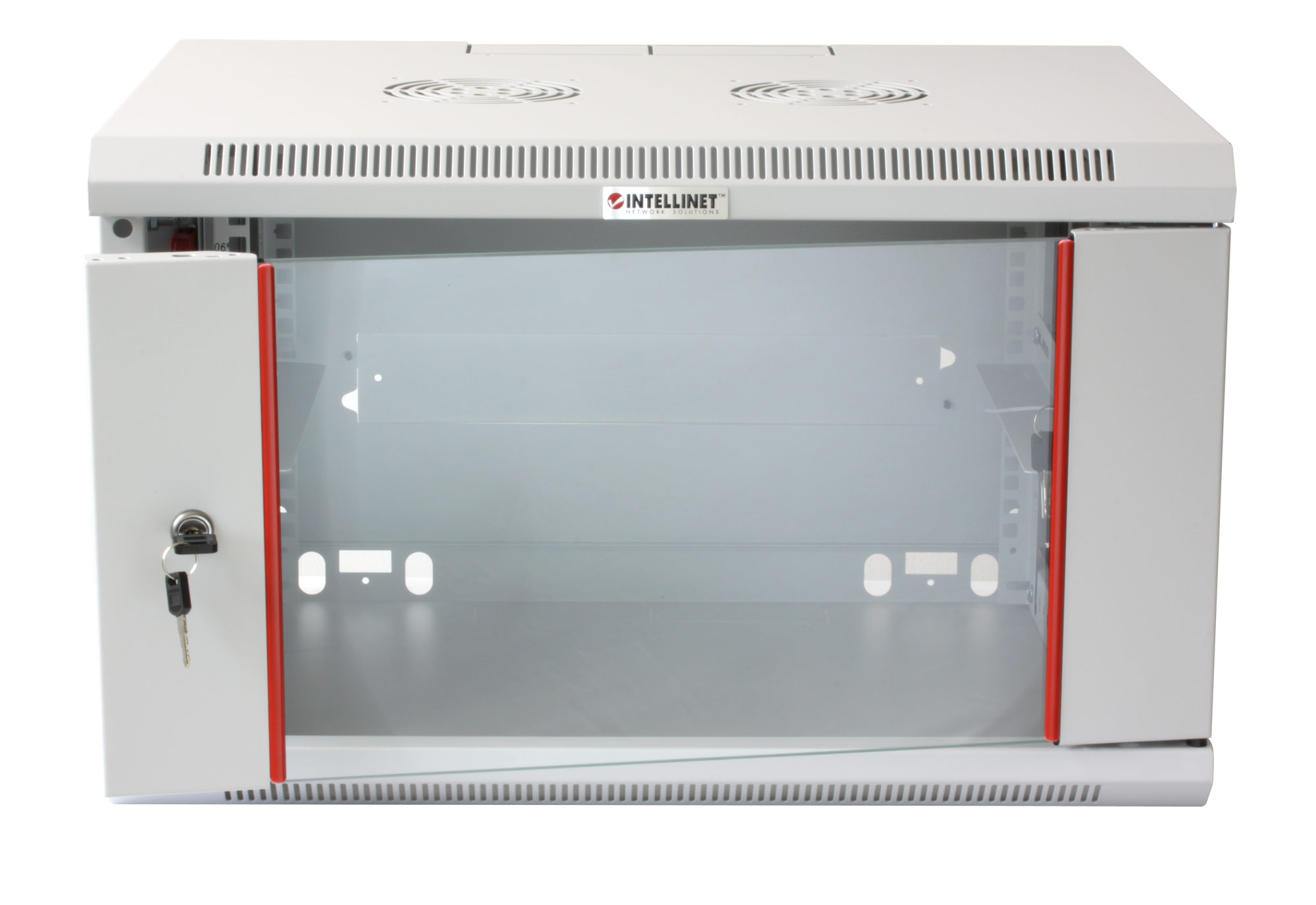 Armadio Rack 19'' a muro 9 unità sezione unica prof. 450 Grigio INTELLINET - immagine 3