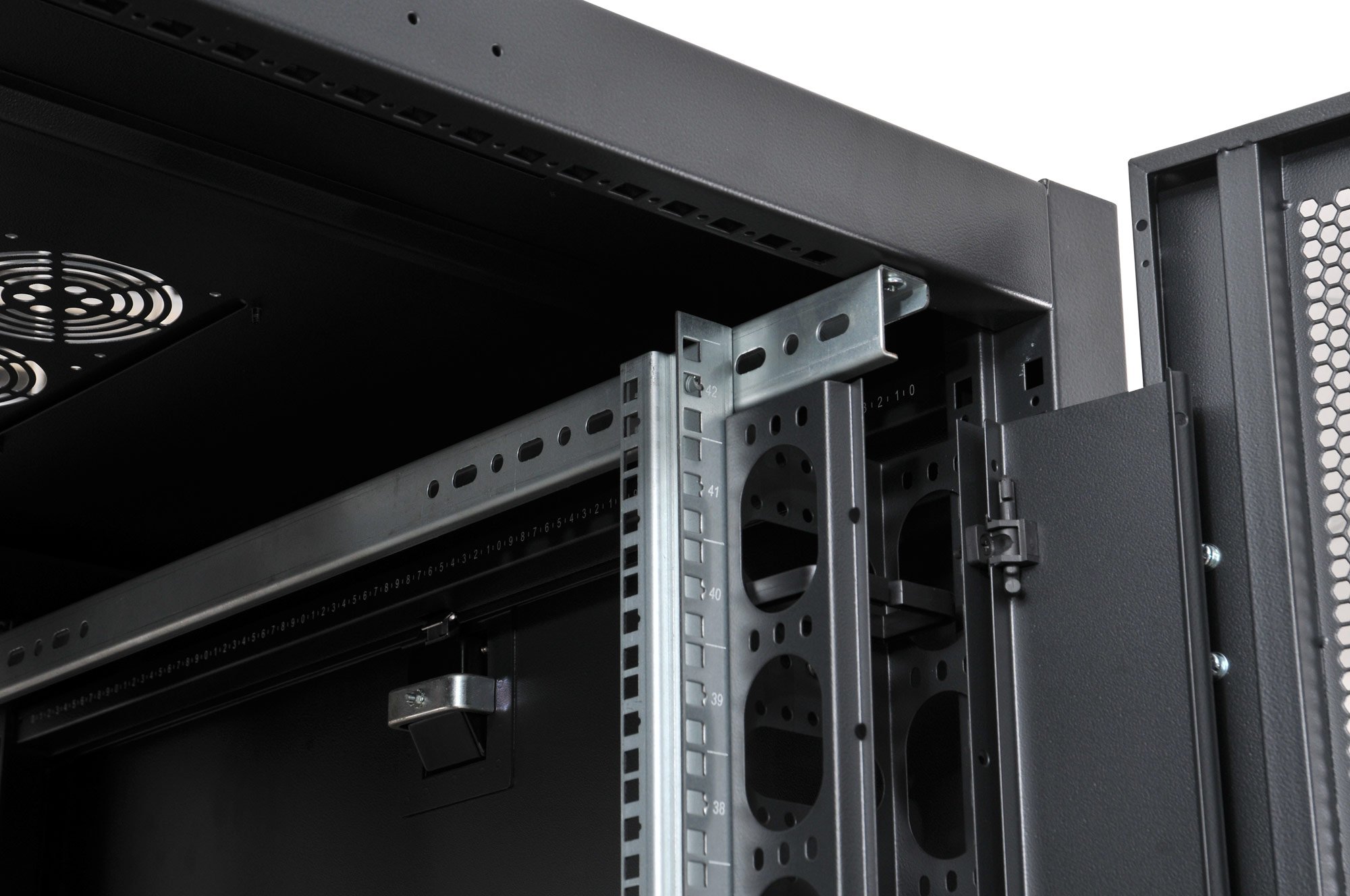 Armadio NetRack 19'' 600x1000 24 Unità Ventilato Nero da Assemblare TECHLY PROFESSIONAL - immagine 3