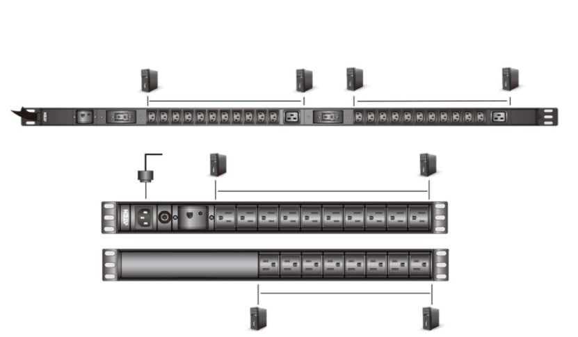 Multipresa Rack PDU 1U 18 porte IEC-C13 Protezione Sovratensione ATEN - immagine 3