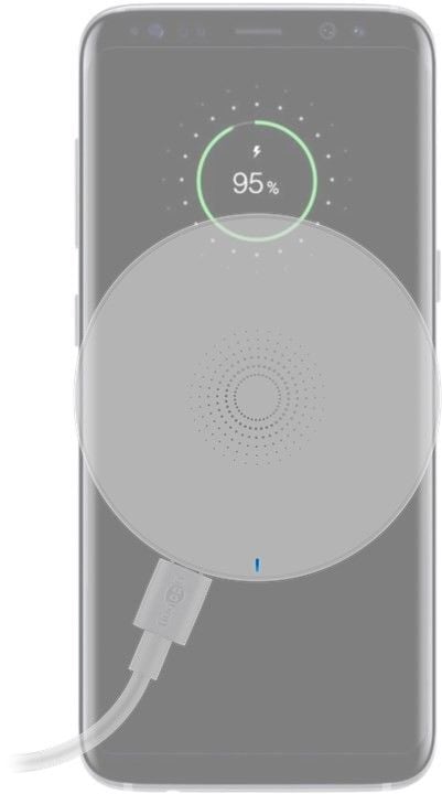 Caricabatterie Wireless Fast Qi Stand 5W Bianco GOOBAY - immagine 3