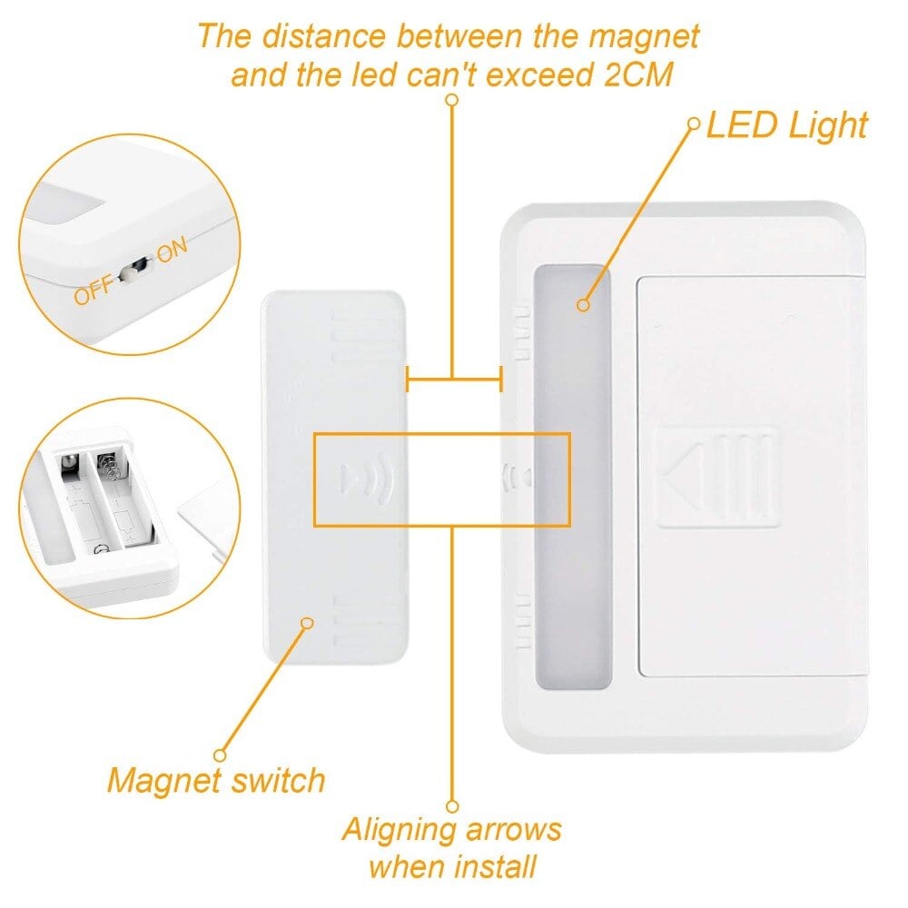 Luce LED Magnetica Adesiva per Mobili e Cassetti TECHLY - immagine 3