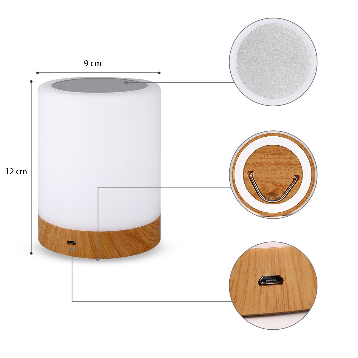 Lampada USB Smart Touch 5 Colori Selezionabili Regolazione Intensità TECHLY - immagine 3