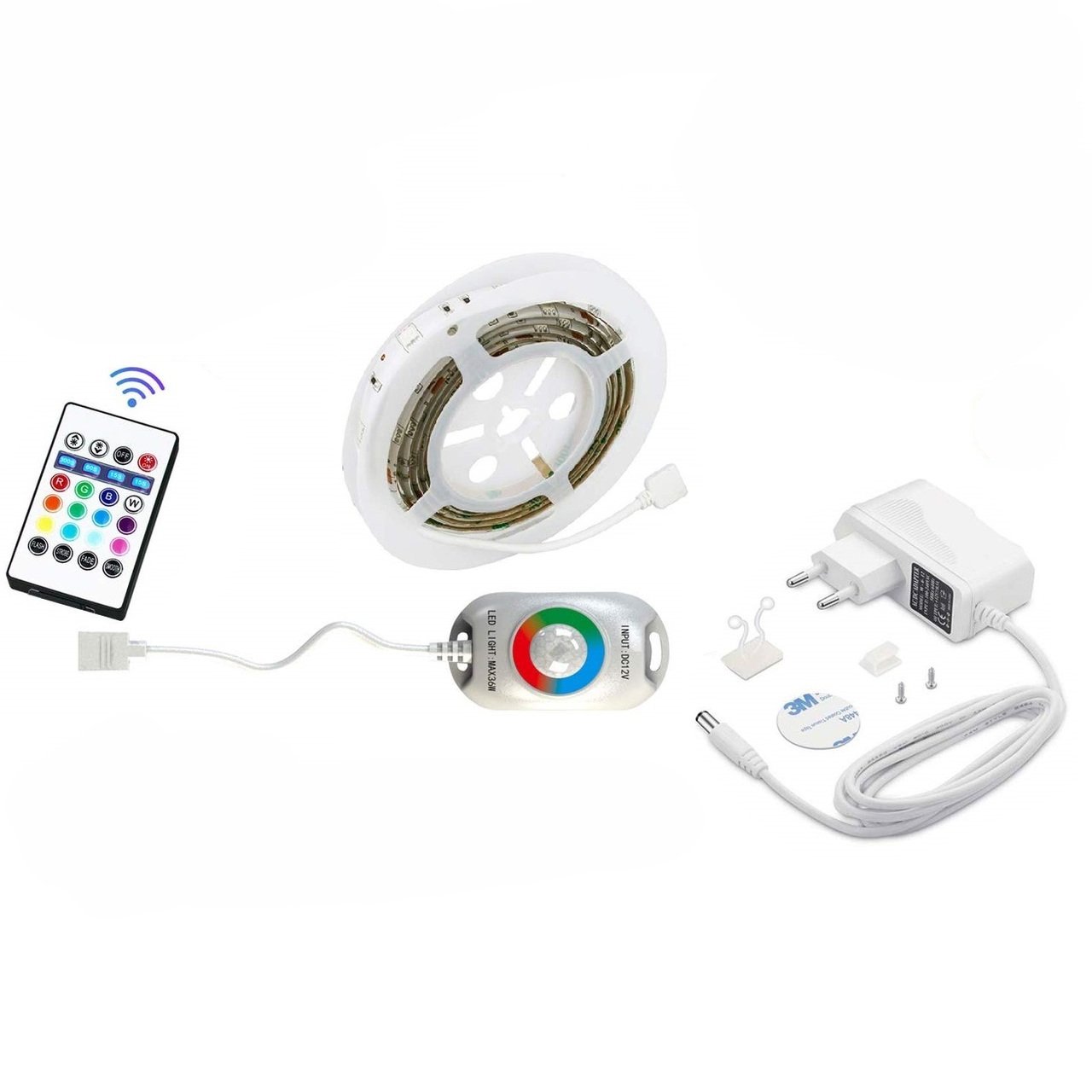 Striscia LED RGB Multicolore con Sensore di Movimento Telecomando 1,5m TECHLY - immagine 3