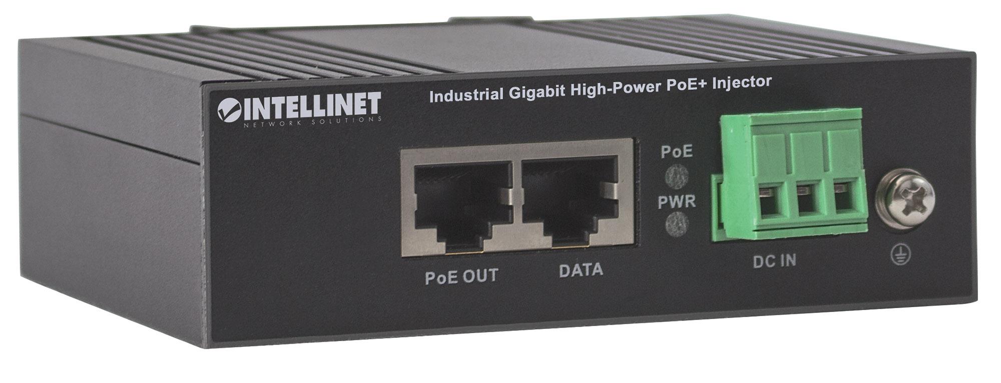 Iniettore Industriale per Guida DIN Gigabit High-Power PoE+ 30W INTELLINET - immagine 3