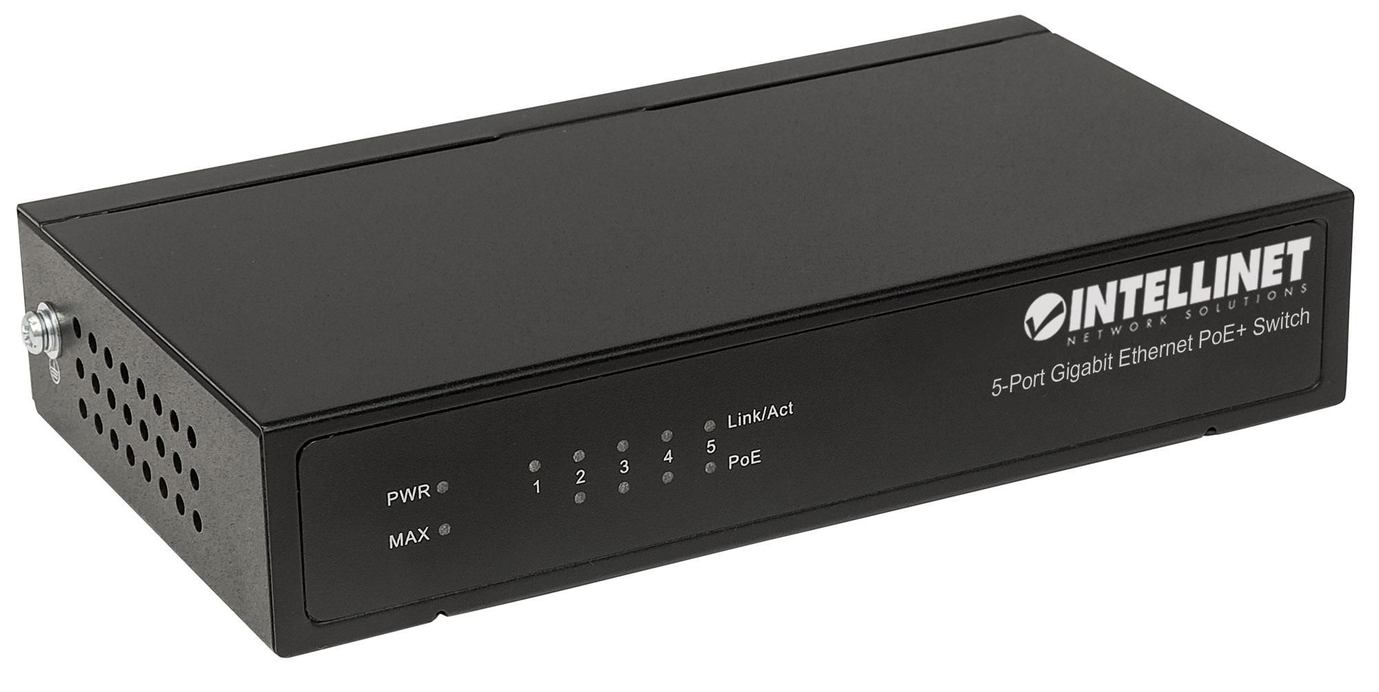 Switch PoE+ 5 porte Gigabit Ethernet INTELLINET - immagine 3