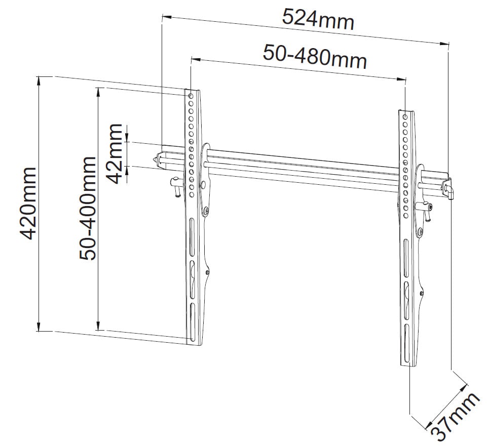 Staffa a Muro Inclinabile TV LED LCD 23-55'' TECHLY - immagine 3