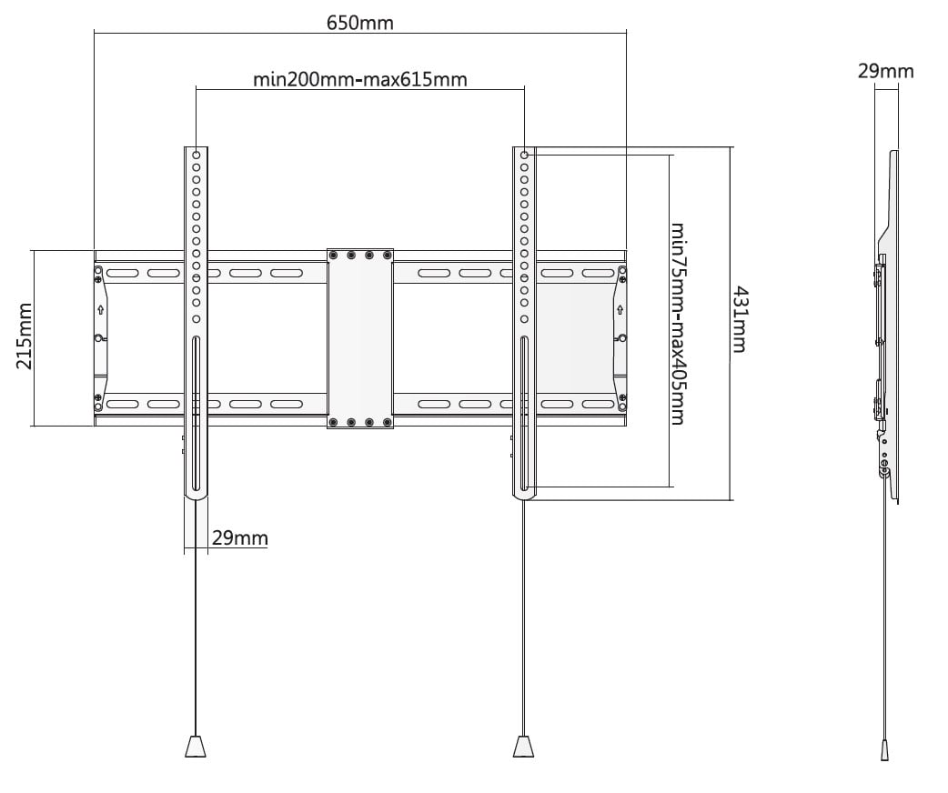 Staffa a Muro Fissa TV LED LCD 37-80'' TECHLY - immagine 3