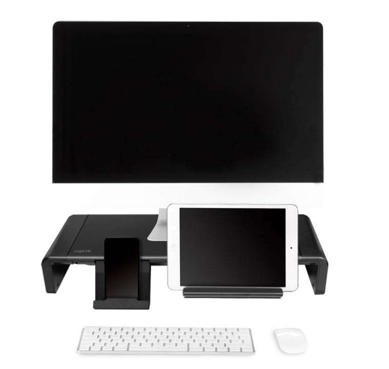 Supporto Monitor Smartphone Tablet Regolabile 420 - 520 mm Nero LOGILINK - immagine 3