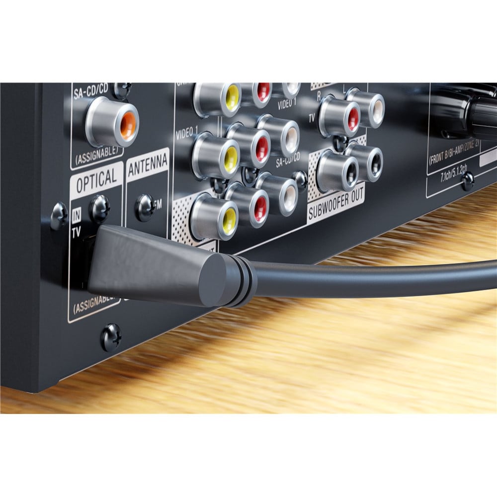 Cavo di Collegamento Audio Digitale Toslink Angolato e Girevole M/M 2m GOOBAY - immagine 3