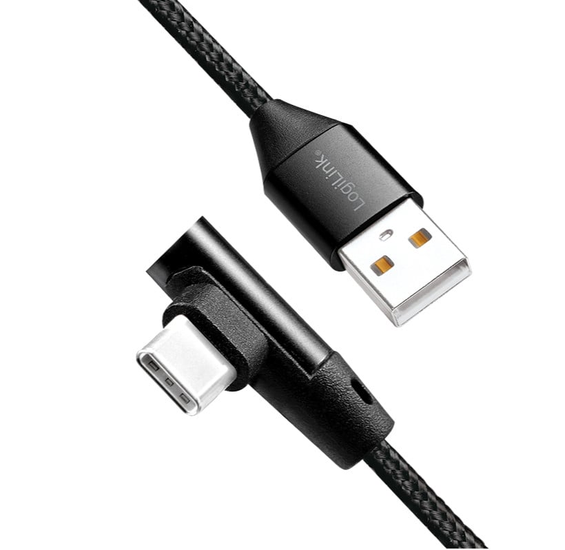Cavo HighSpeed USB-C™ Maschio Angolato/USB-A Maschio Dritto 1m Nero LOGILINK - immagine 2