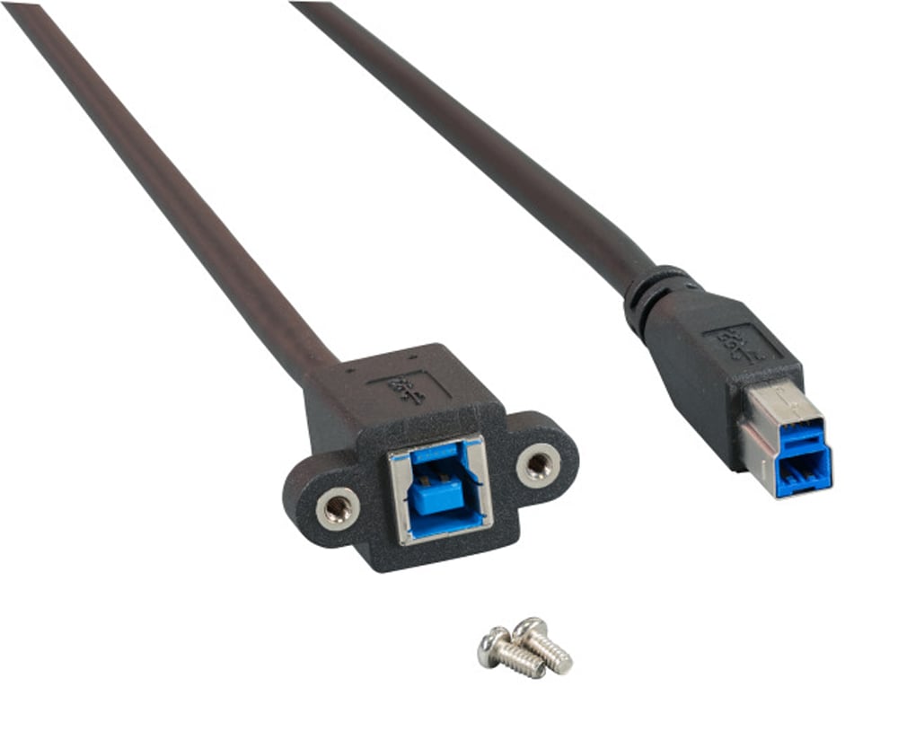 Cavo Prolunga USB 3.0 SuperSpeed B/B M/F da Pannello 1,8m Nero OEM - immagine 2