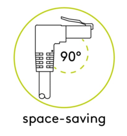 Cavo di rete Patch Connettore Angolato 90° CCA Cat.6 UTP 5m Bianco GOOBAY - immagine 3