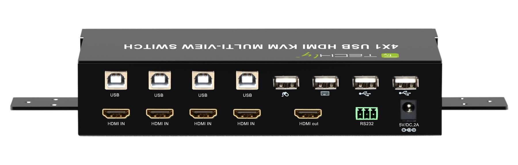 HDMI Switch 4x1 KVM Quad Multiviewer con Telecomando IR 1080p TECHLY - immagine 3