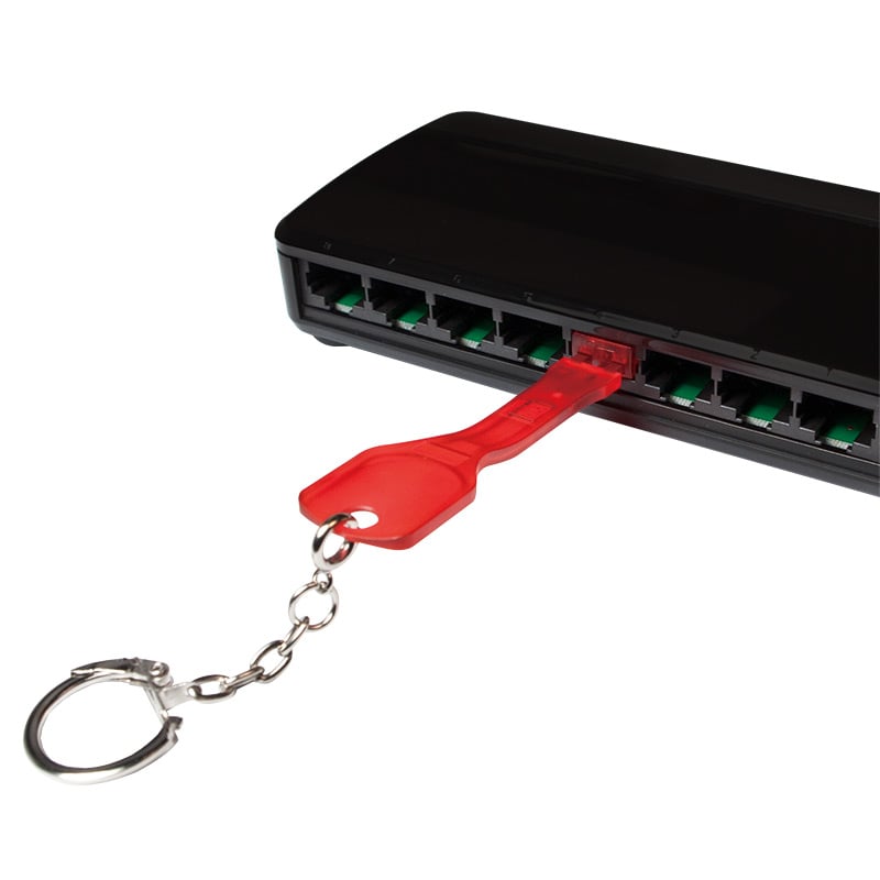Blocca porte RJ45 rosso 10 serrature e 1 chiave LOGILINK - immagine 3