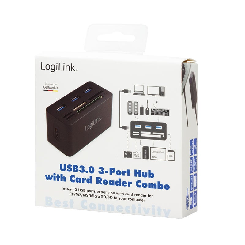 Hub USB 3.0 con lettore di schede di memoria LOGILINK - immagine 3