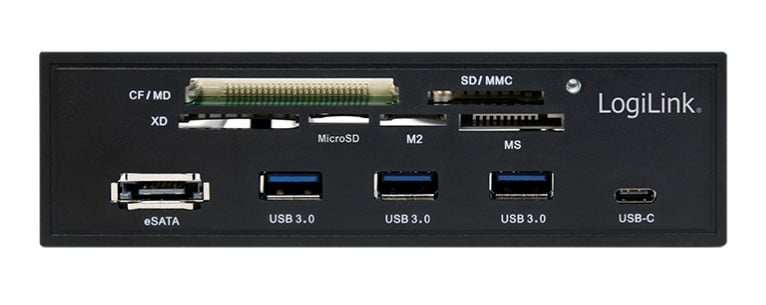Pannello Frontale 5,25'' Multifunzione con Lettore di Memorie 6 vie LOGILINK - immagine 3