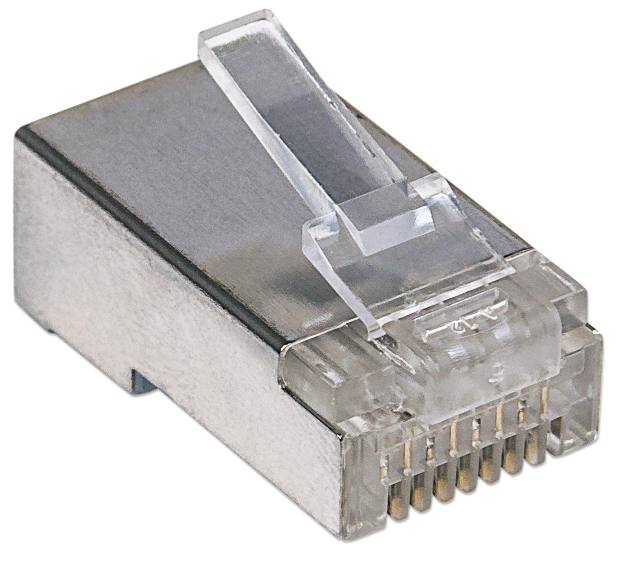 Confezione 100 Plug Modulari Pro Line RJ45 Cat.5e STP INTELLINET - immagine 3