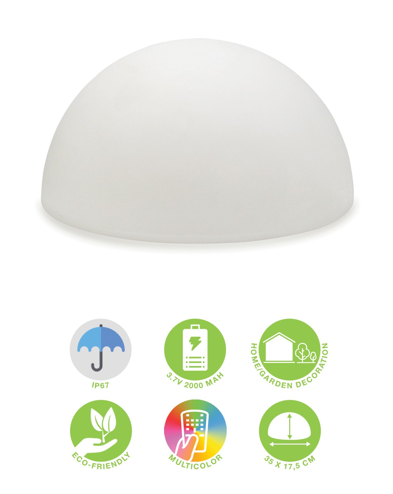 Lampada LED Multicolore a Mezza Sfera TECHLY - immagine 3