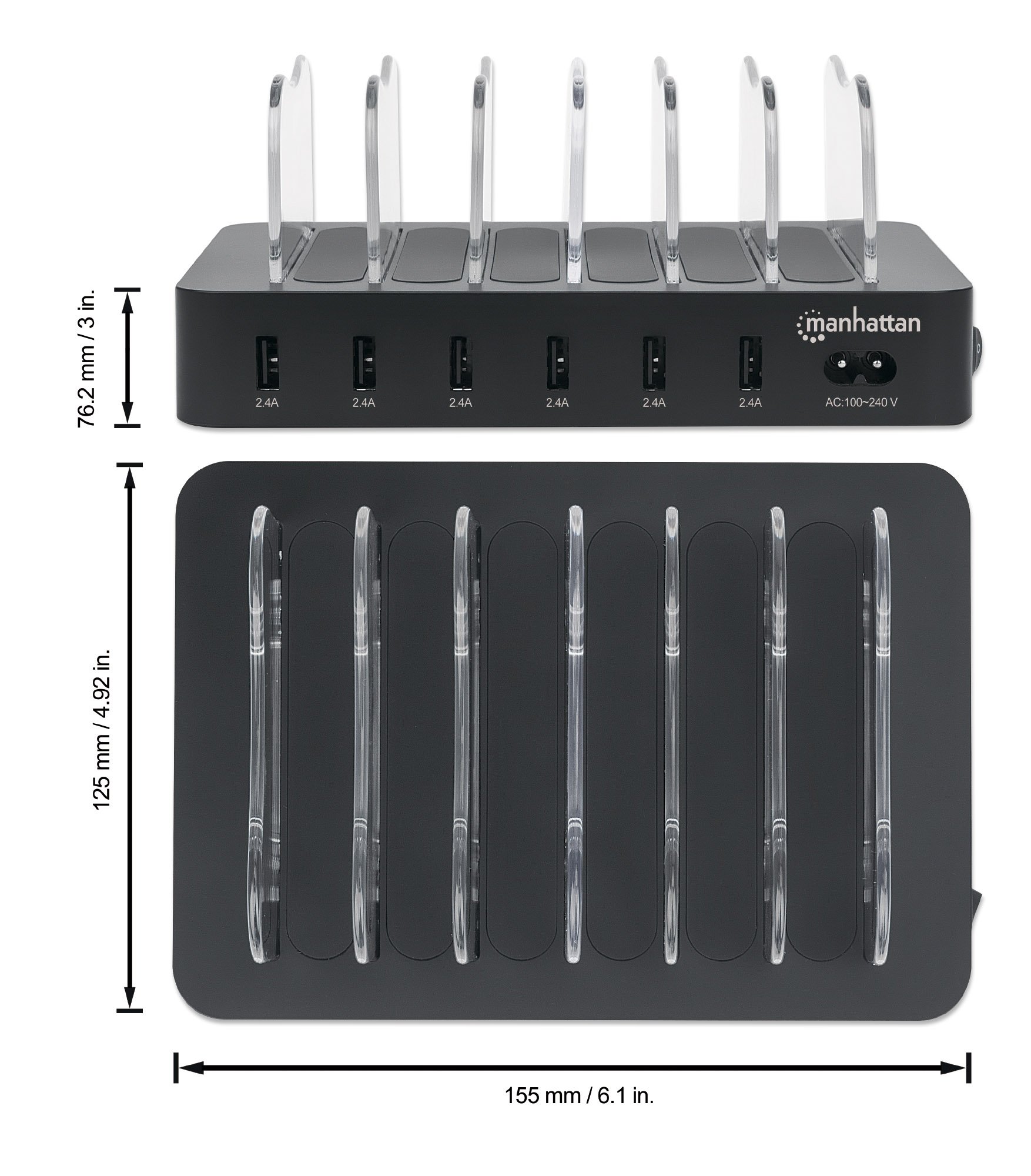 Docking Station Stazione di ricarica 6 porte USB MANHATTAN - immagine 3