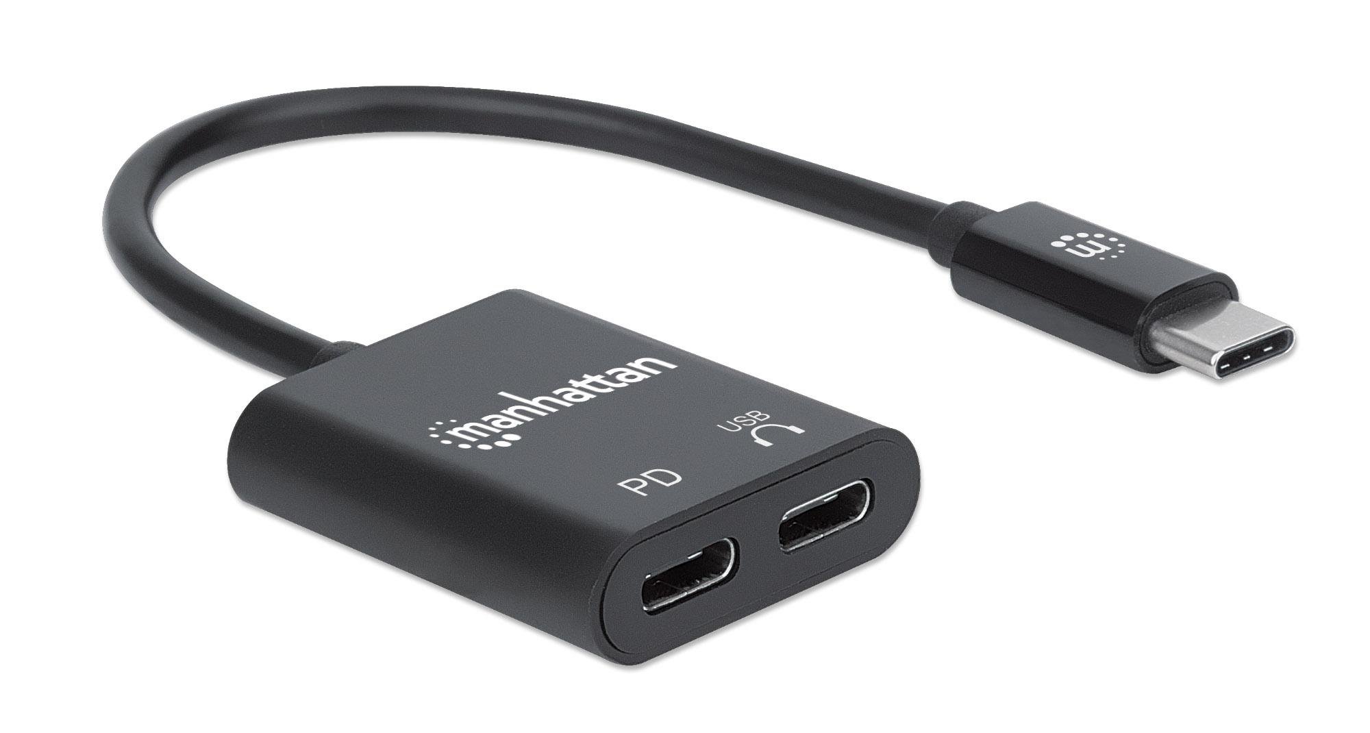 Adattatore Audio USB-C™ Maschio 2x USB-C™ Femmina MANHATTAN - immagine 2