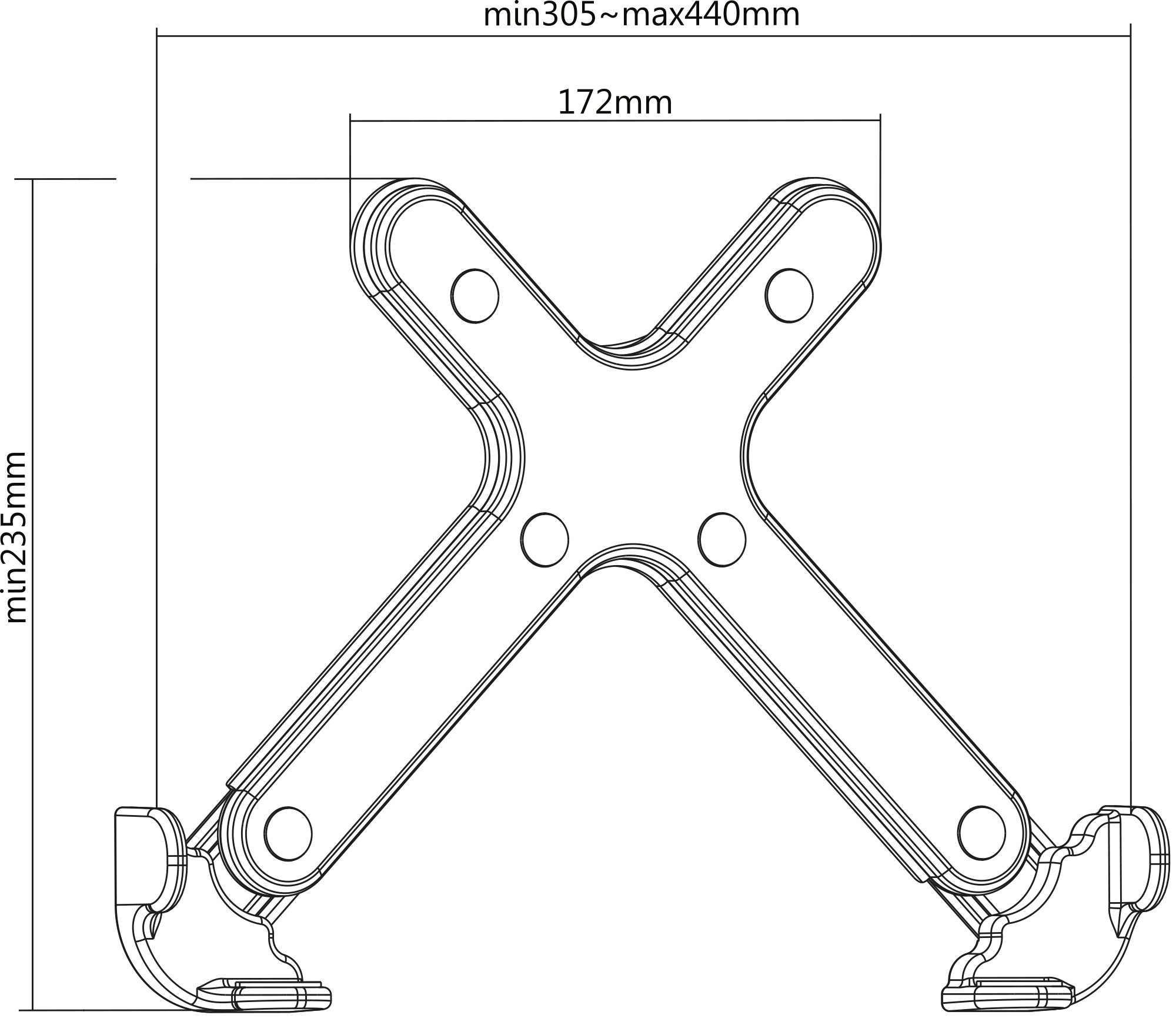 Supporto Laptop Regolabile con Montaggio VESA per Adattamento a Staffa MANHATTAN - immagine 3