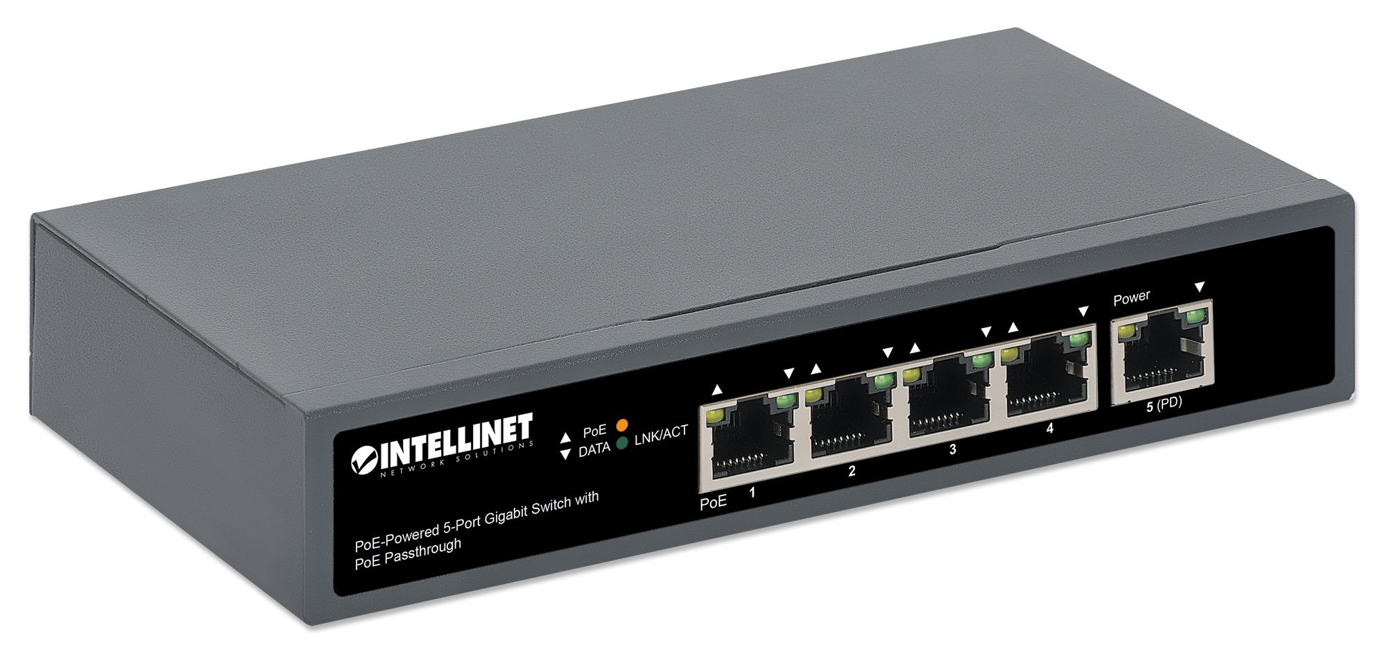 Switch Gigabit a 5 Porte con Alimentazione PoE Passante INTELLINET - immagine 3